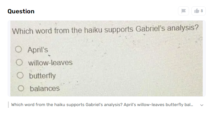 How Can We Analyze the Haiku with Gabriel’s Chosen Word?
